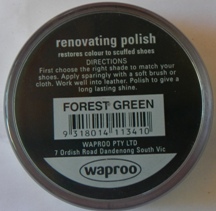 Forrest Green Shoe Polish Forest Green Boot Polish